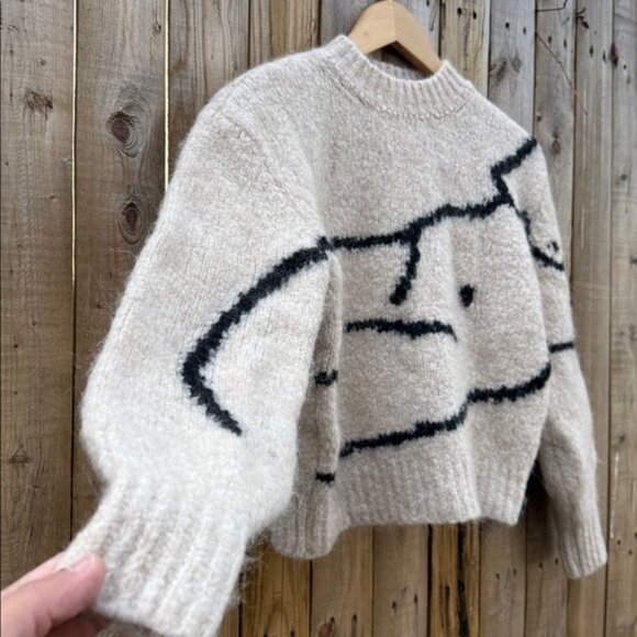 Paloma Wool Beige Sweater with Black Abstract Design - Picture 3 of 7